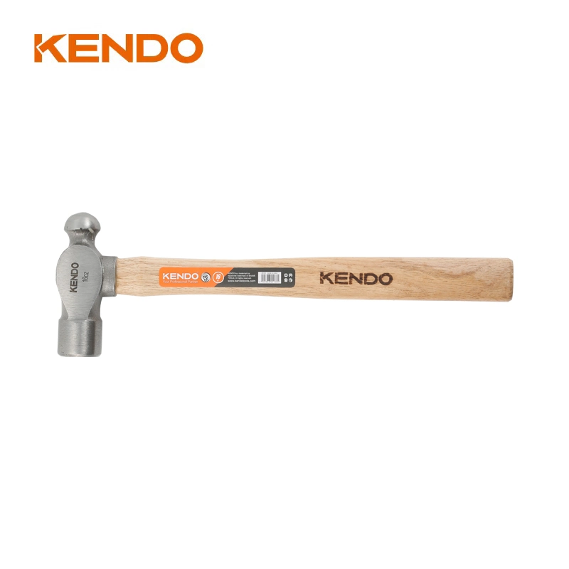 Kendo Wood Handle Ball Pein Hammer Fully Polished Smooth Face Leaves Fewer Marks on Surfacesclassic Wood Handle