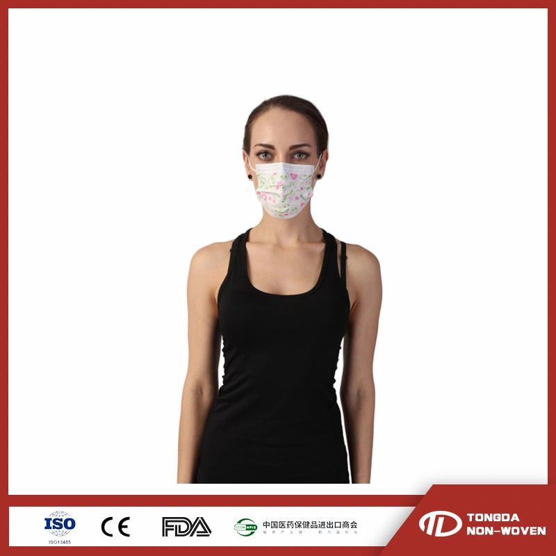 CE ISO White List Factory Cheap Price Nonwoven 3ply Disposable Face Maskes Design