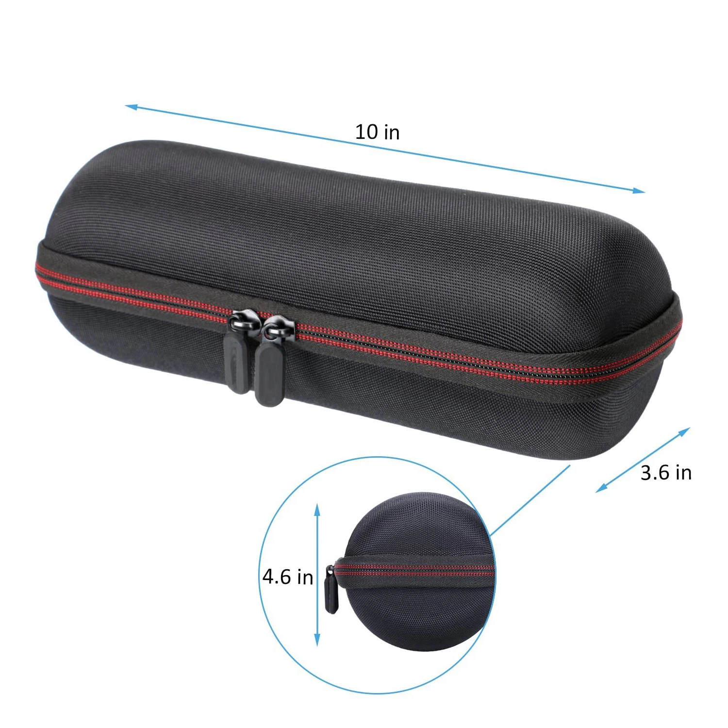 Waterproof Portable Hard Shell Travel Carry Zipper Box Wireless Speaker Case