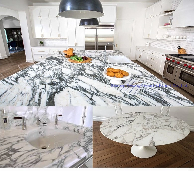 White Marble Slab/Countertop/Vanitys/Bartops for Kitchen/Backsplash/Bathroom for Hotel Project Wholesale/Supplier