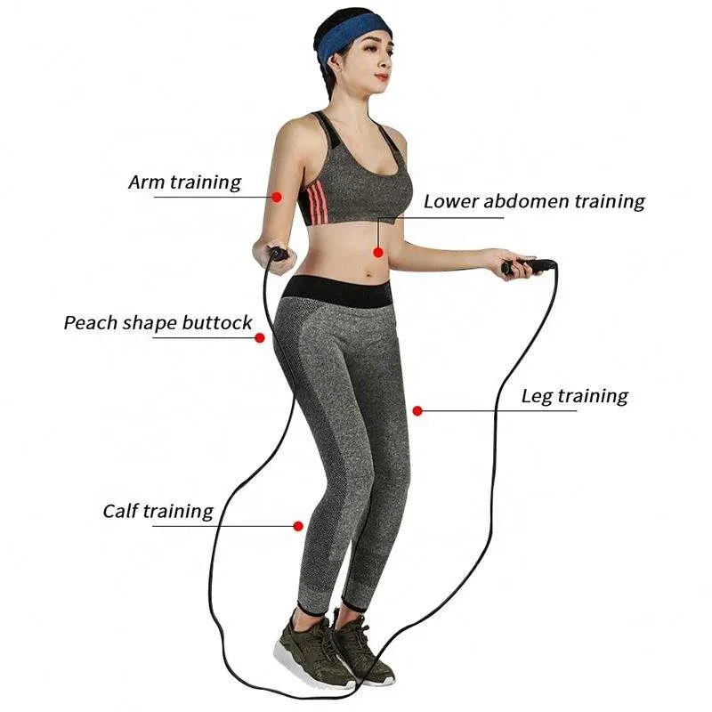 Ponderada de velocidad ajustable de PVC de saltar la cuerda comba para gimnasio