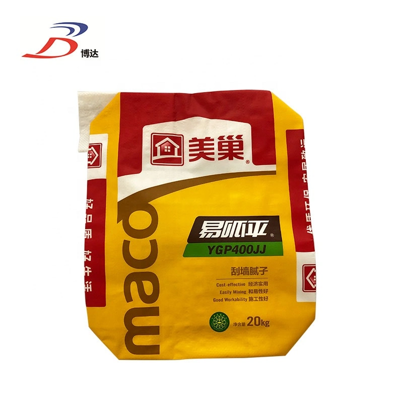 Factory Wholesale/Supplier PP Plastic Printed Block Bottom Wall Putty Mortar Packaging Bag