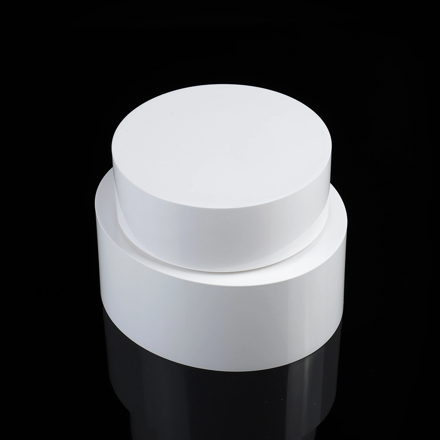 Customized White Color Round Shape Double Wall Acrylic Base Box