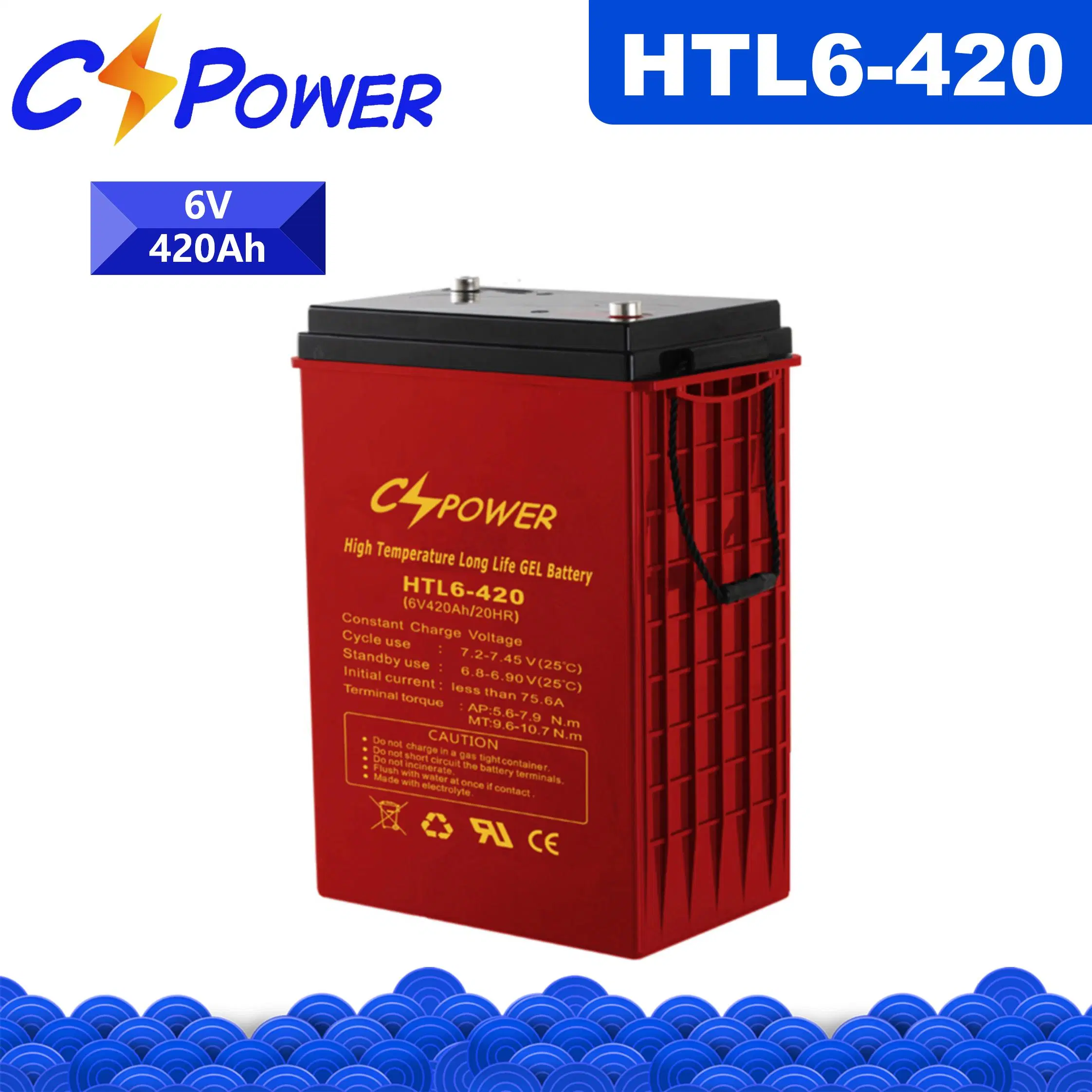 6V420ah Gel Battery Power Storage for Solar/Golf Cart/EV