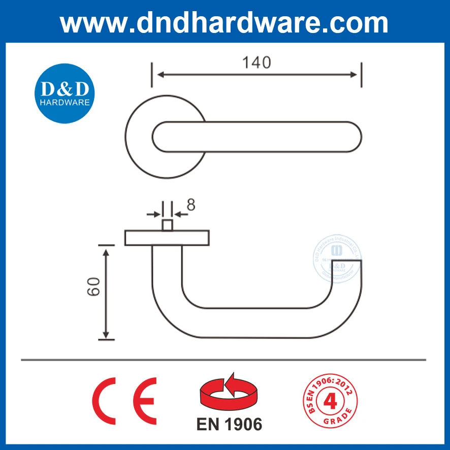 Stainless Steel En1906 Grade 4 Golden Color Lever Handle for Hotel