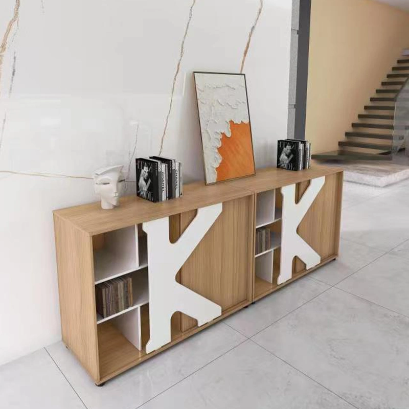 Meuble de bureau personnalisé porte coulissante rangement classeur étagère rack Bibliothèque avec logo de l'entreprise