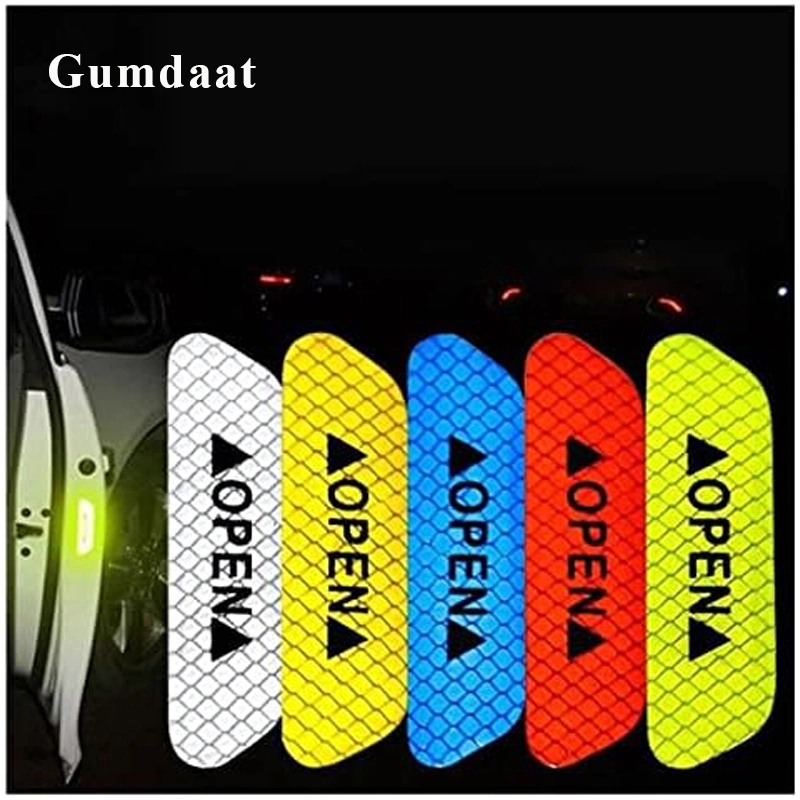 Car Door Stickers Auto Driving Safety Reflective Strips Night Visibility Anti Collision