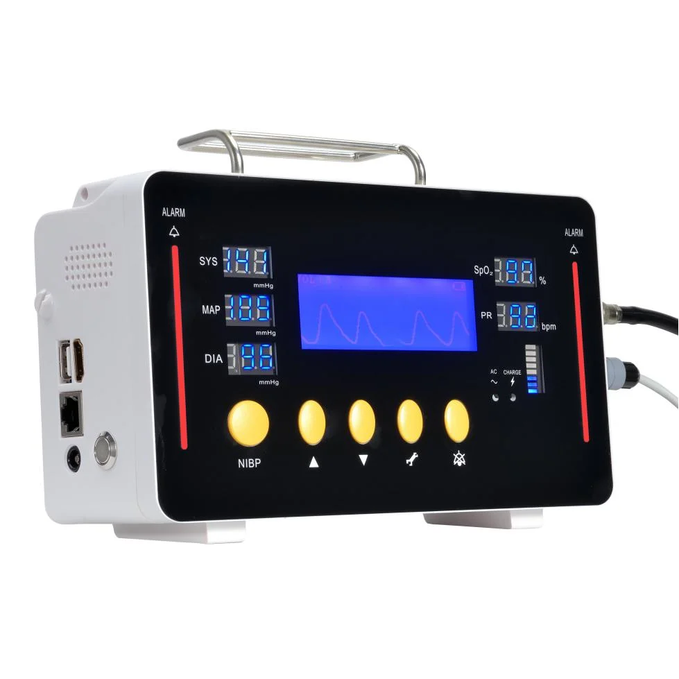 Tragbare Vitalparameter-Überwachung, Blutdruck, Oximetrie, SpO2, Multiparameter-Patientenmonitor