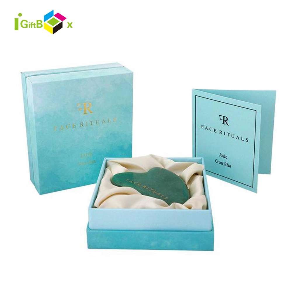 Caixa de embalagem de luxo para cilindro de Jade Cristal Natural Guasha Guasha Caixa de papel personalizado
