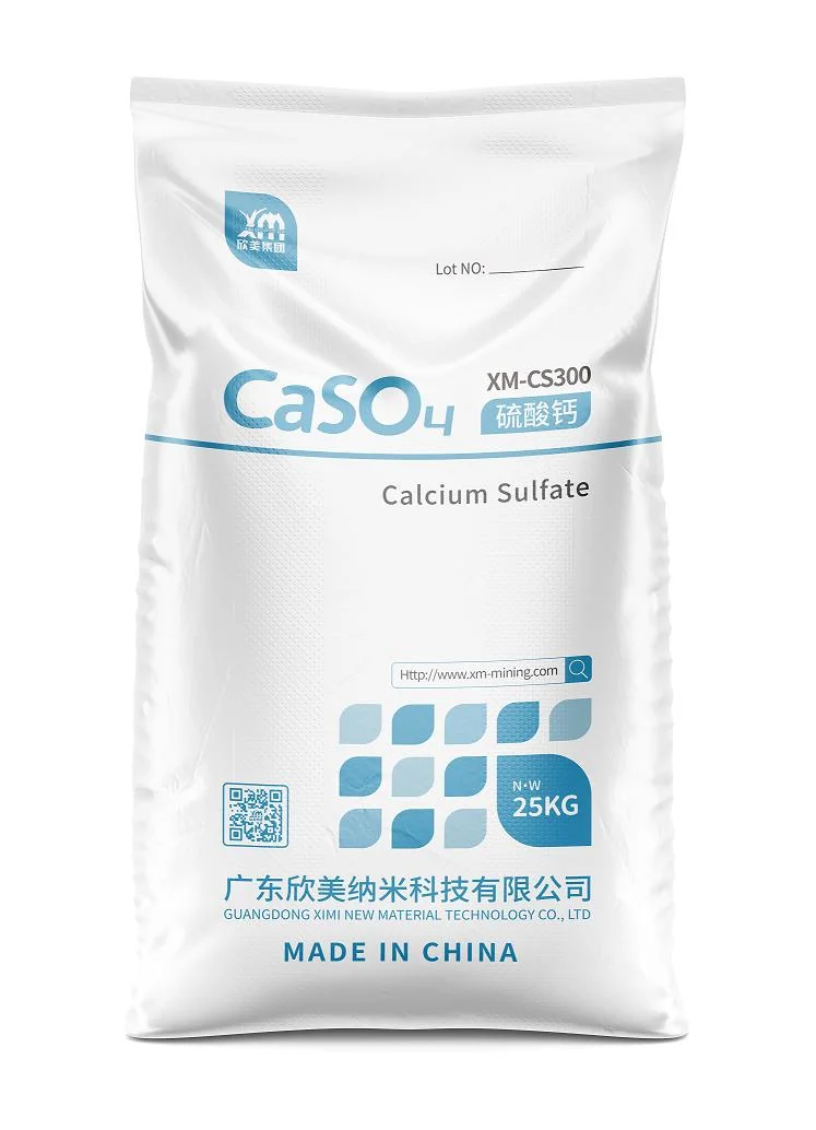 Usine de vente en gros sulfate de calcium CaSO4 plastique chimique peinture caoutchouc