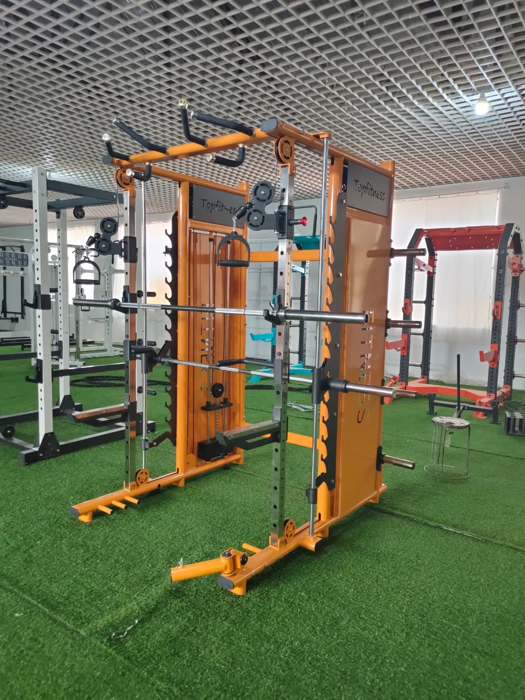 Fitness Multi Functional Trainer Smith Machine & Cable Crossover Gym Equipment