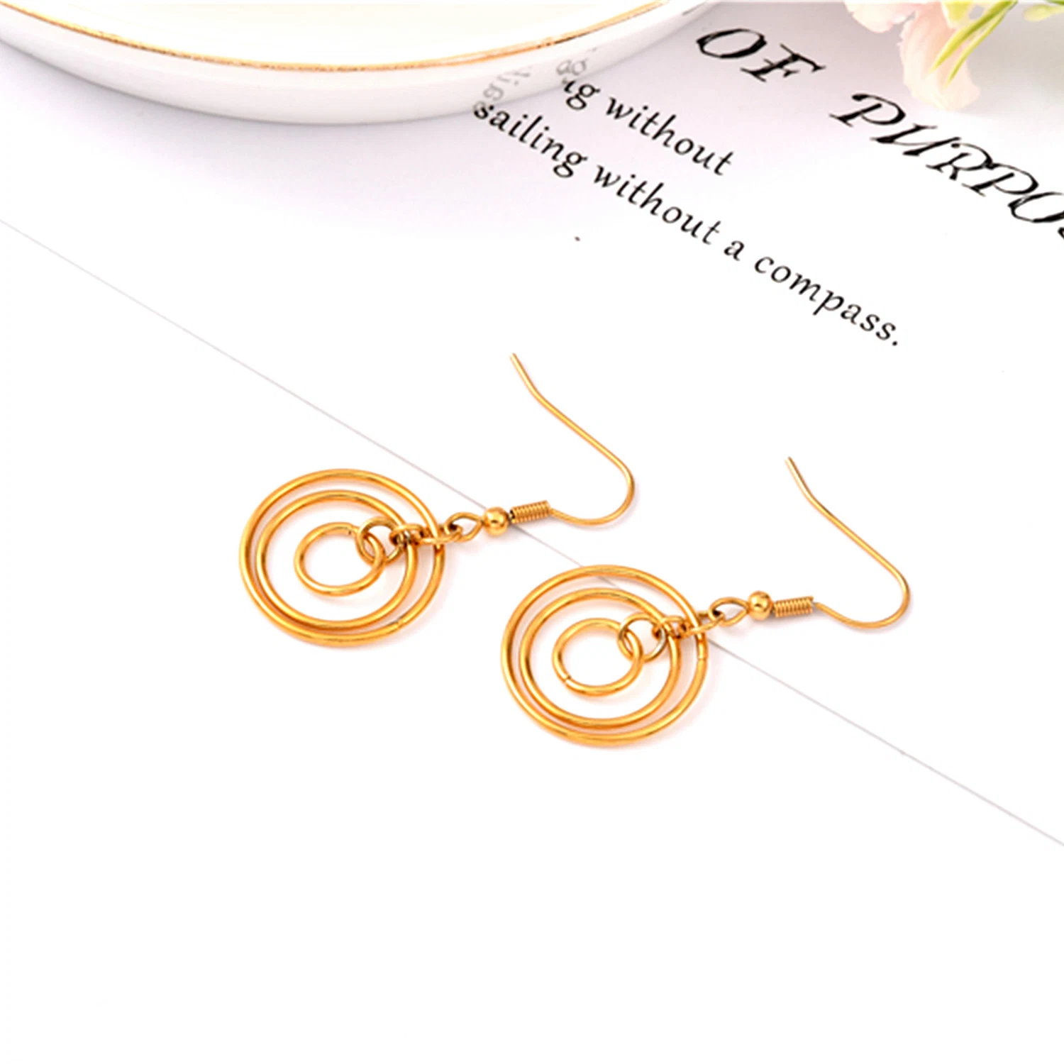 Stainless Steel Gold Plated Earring Custom Jewelry Lady Jewel Accessories