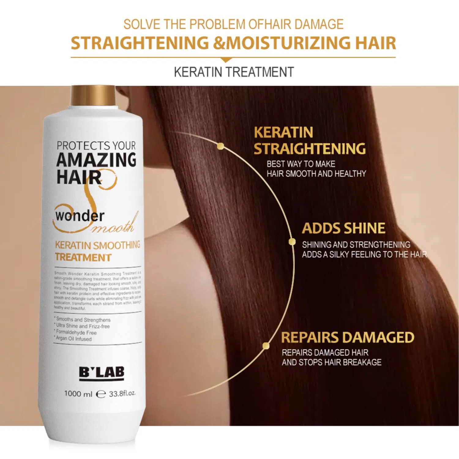 Nano Protein Treatment Cream Moisture Hair Repair Smoothing Brazilian Keratin Hair Straightener Treatment