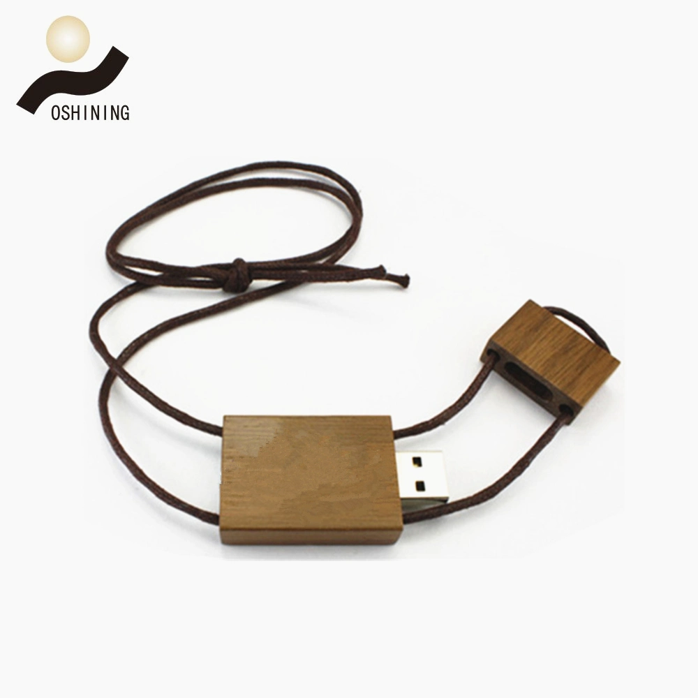 Hot Sales Wooden USB Flash Disk Bamboo Lanyard USB Memory Sticks (USB-WD310)