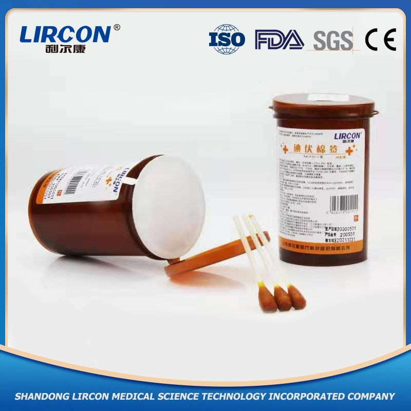 Barrel Design Iodophor Sterile Iodophor Liquid Filled Cotton Swab