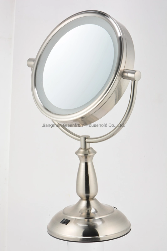 Greenfrom 7 Inches Nickel Plating LED Table Mirror