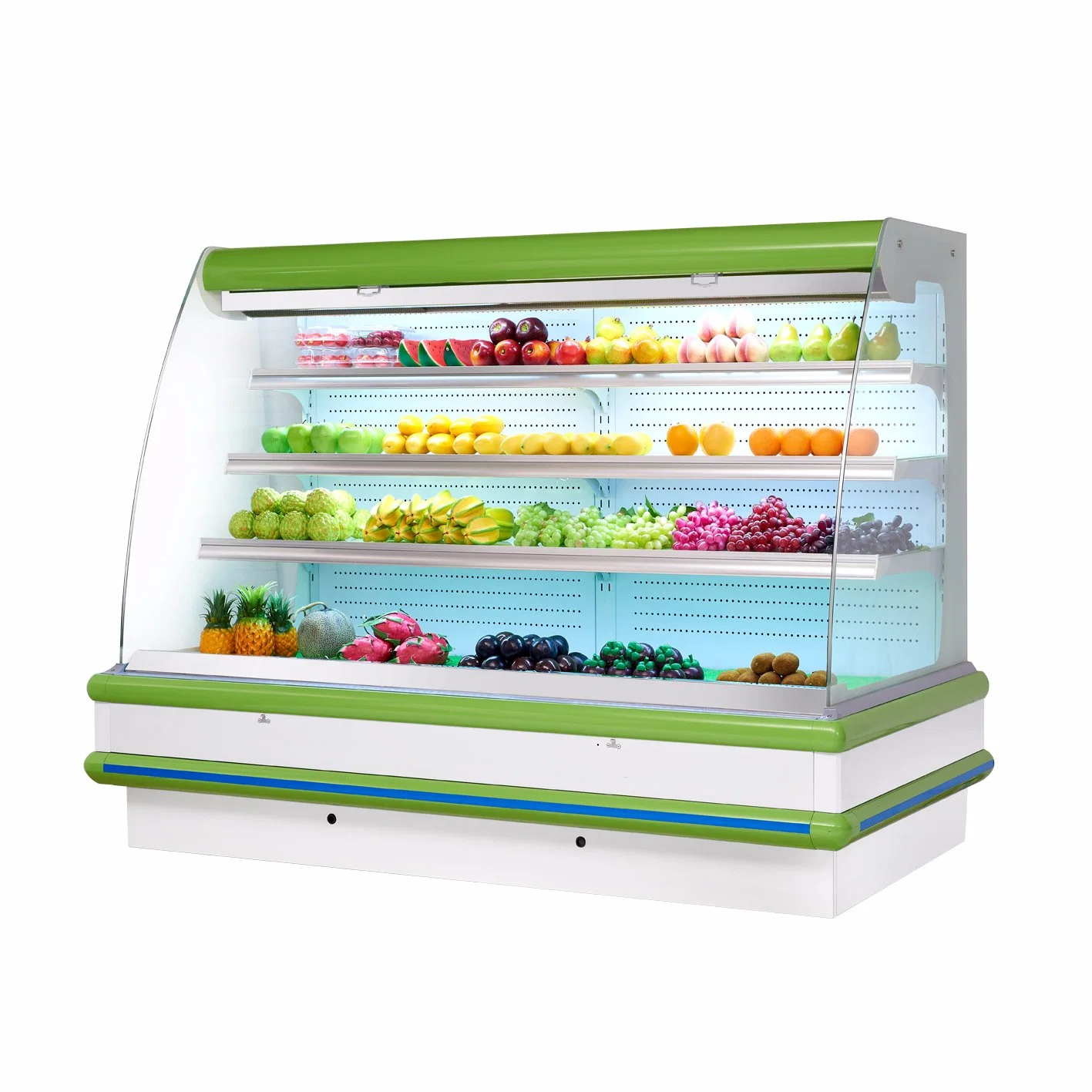 Présentoir de fruits réfrigérateur vitrine Multideck refroidisseur ouvert pour supermarché