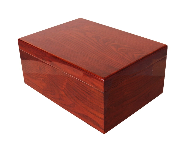 L'artisanat en bois marron finition piano Humidor Cigar Box