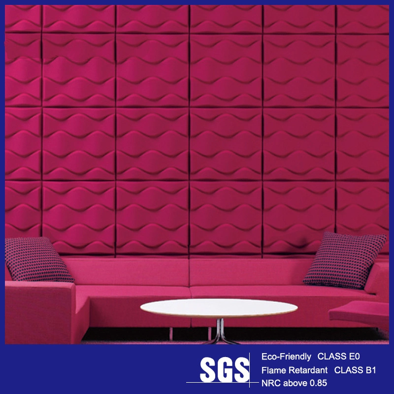 Customized Eco Sound Absorption Polyester Fiber Building Material 3D Wall Panel Fire Resistant Wall Panel