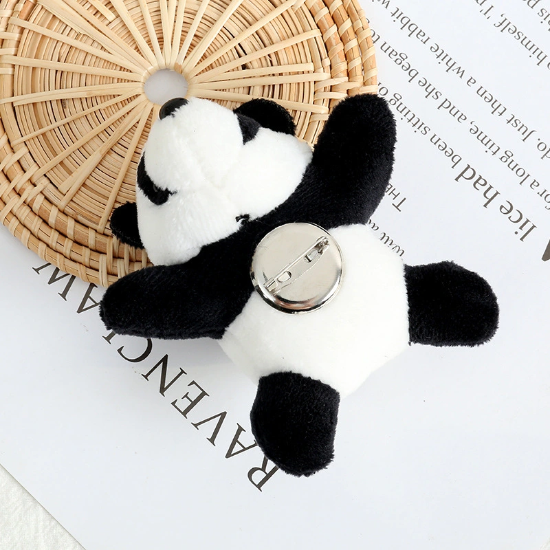 Cartoon Panda Brosche Plüsch Panda Puppe Pin Zubehör Tasche Anhänger