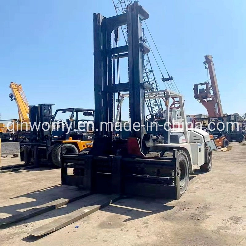 4meters Mast Height 6neters Lift Height Used Tcm Fd100 Diesel Forklift Isuzu 6GB1 Engine