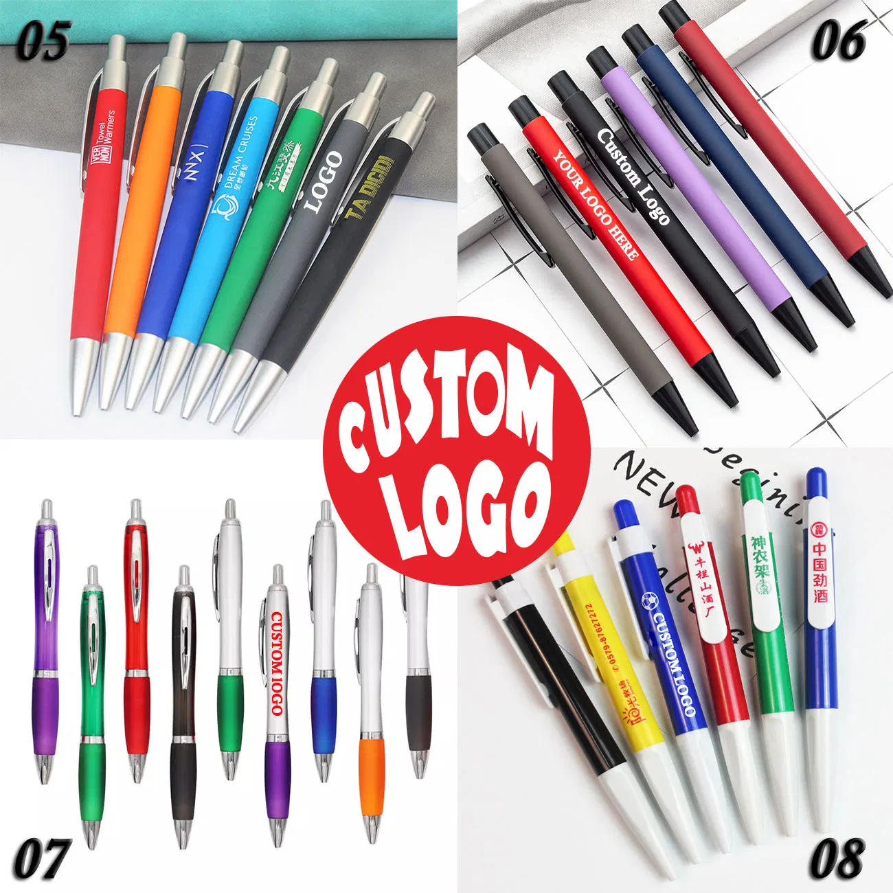 Personalizado com logótipo Print Ball Point Pen publicidade mais barata Promocional Esferográfica personalizada de plástico Pen Gift Metal personalizada