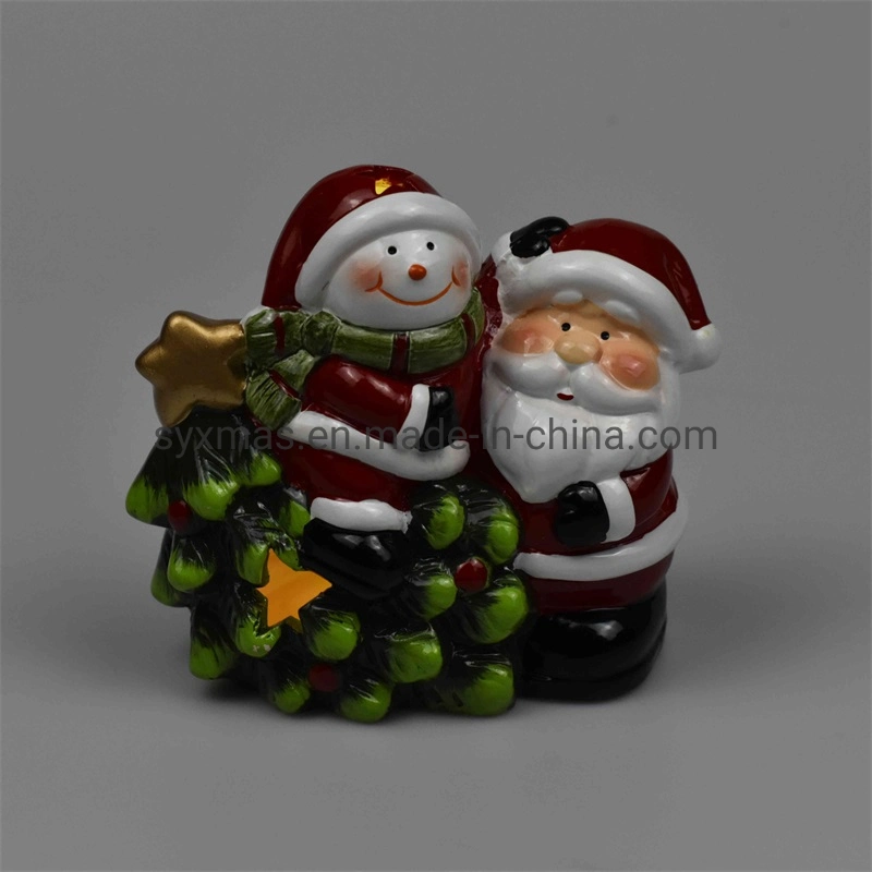 Whole Sale Ceramic Tree Santa and Snowman Gift for Christmas Home Decoration