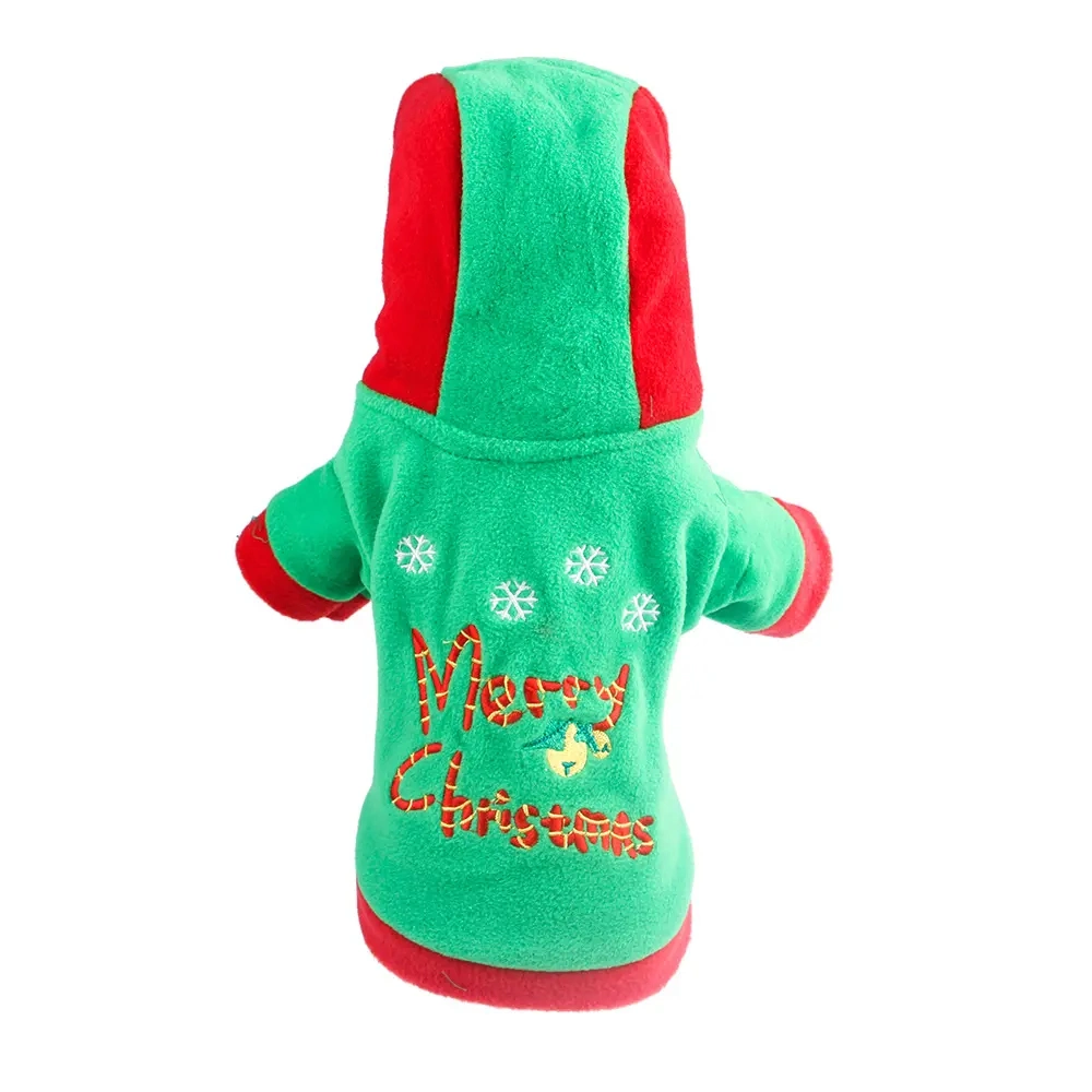 Venda por grosso de roupa de animal de estimação de designer de inverno quente e macio de Natal de ano novo Roupas para cachorros