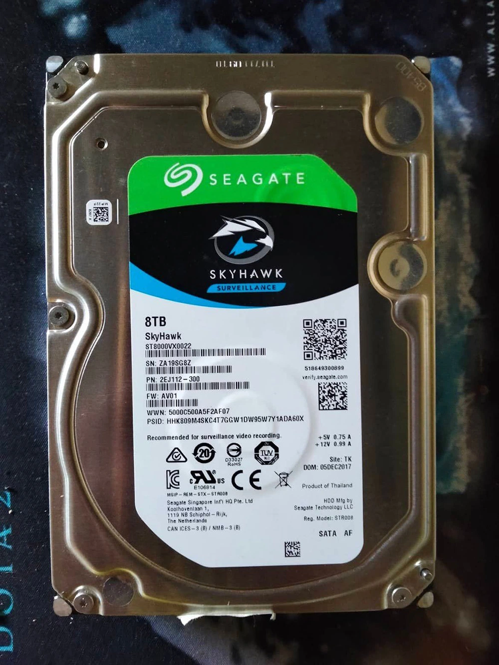 Seagate Skyhawk Surveillance 8tb Hard Diskst8000vx0022 8tb SSD/HDD SATA 6.0GB/S 256MB Hard Drive SSD/HDD