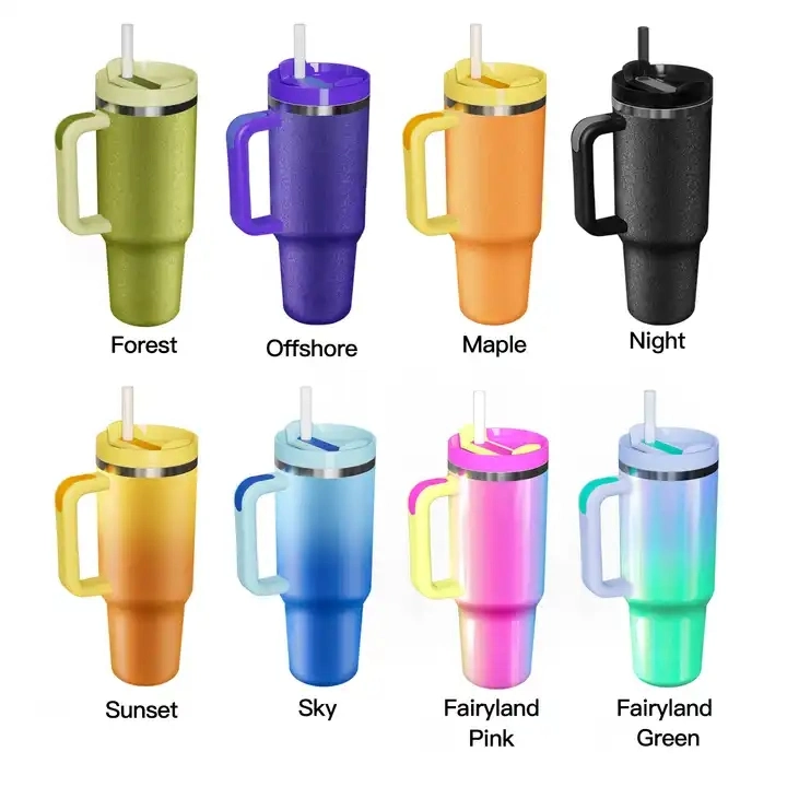 Top Sale 40 Oz Adventure Vacuum Quencher Tumbler Reusable Custom Mug with Handle & Straw BPA Free Stay Ice-Cold