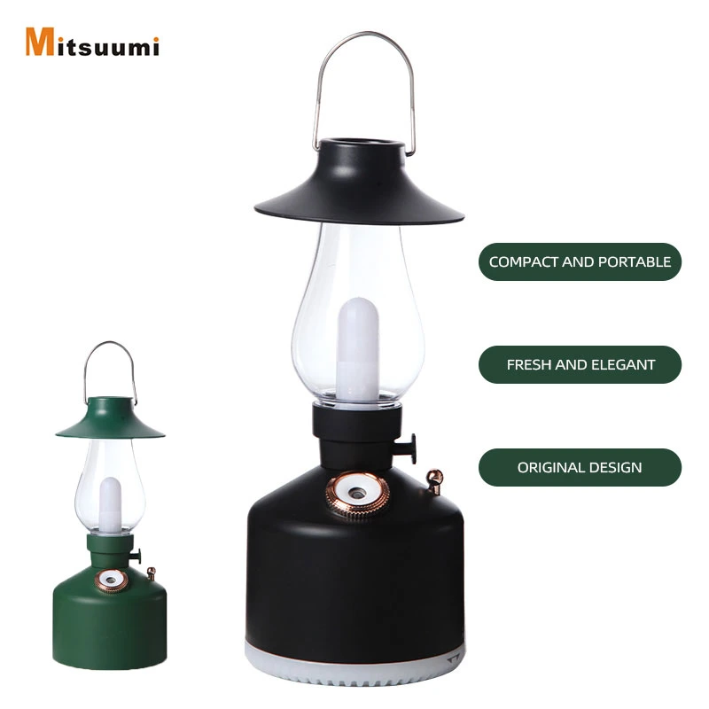 Luz nocturna dormitorio humidificador ultrasónico Mini Humidificador Lámpara Vintage Cambio de color.