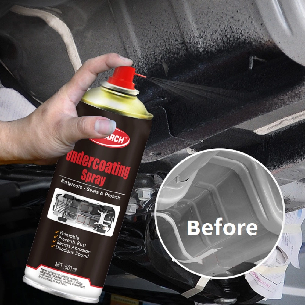 Producto de cuidado de automóviles Vehículo de sellado inferior a prueba de agua Spray de revestimiento de caucho negro