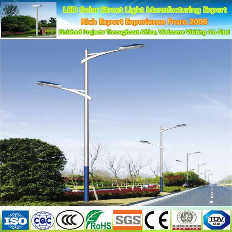 High quality/High cost performance Outdoor Double Arm Round Octagonal 10m Galvanized LED Solar Street Light Pole Design