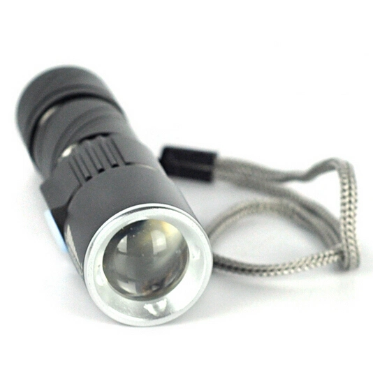 Golden Black CREE Q5 2000lm USB Rechargeable Alloy Hand Torch Zoomable LED Flashlight