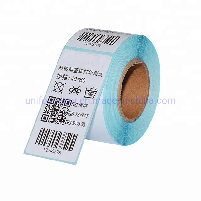 Adhesive Barcode Sticker Roll Direct Thermal Paper Label 65mm X 80mm