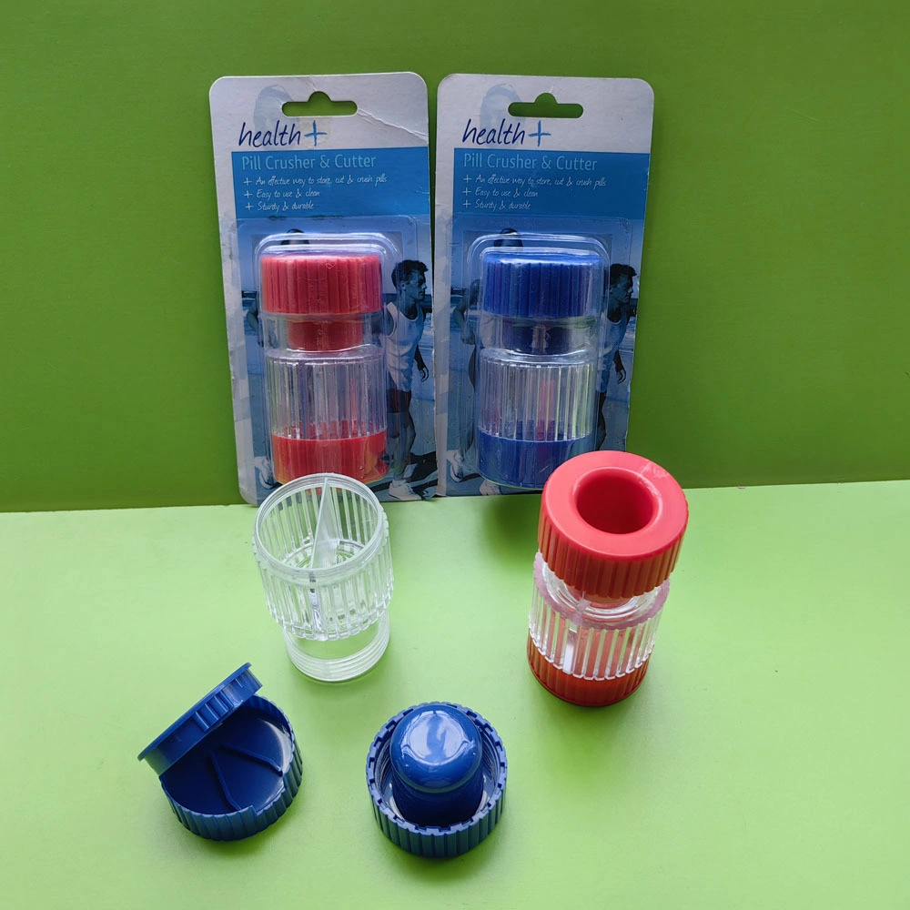 Factory Direct Sale 2 in 1 Pill Cutter Plastic Pill Grinder Plastic Pill Crusher