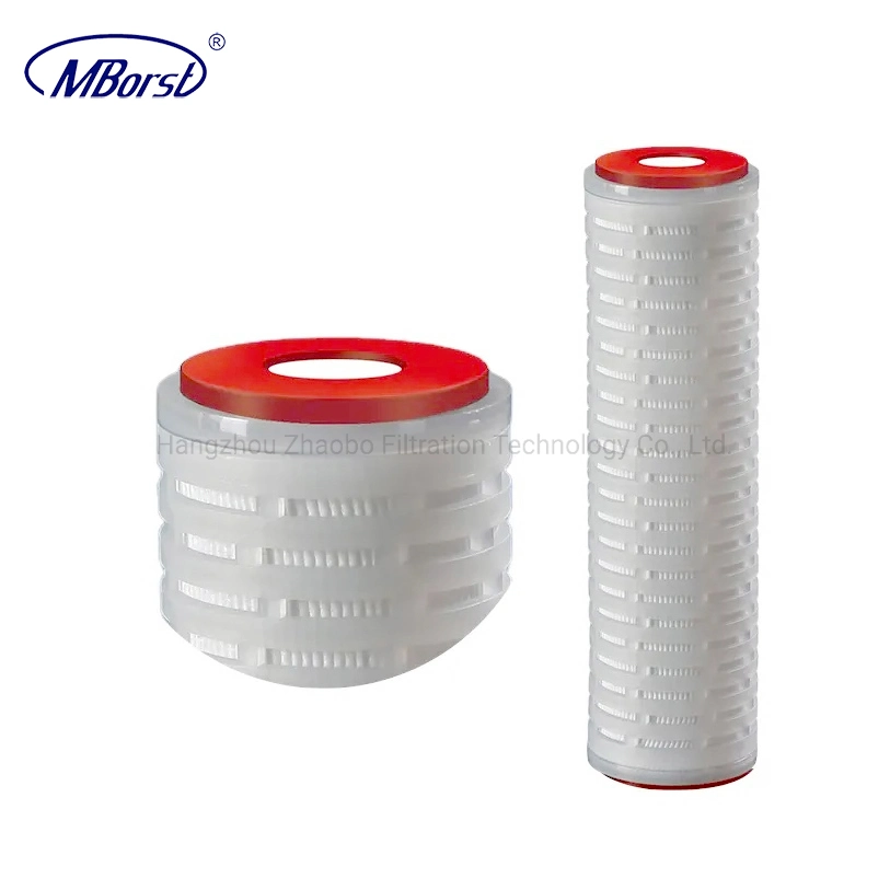 RoHS Certificated Water Filter Cartridge for Steam Sterilization Organic Solvents Chemicals with Hydrophobic Hydrophillic Pleated PTFE 0.45/1/5 Micron Membrane