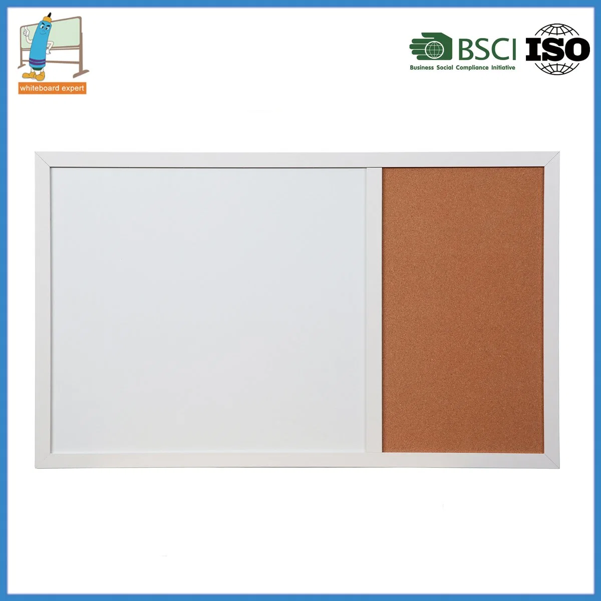 Personal Private Design White Board Magnetic with Cork Bulletin for Using Pins