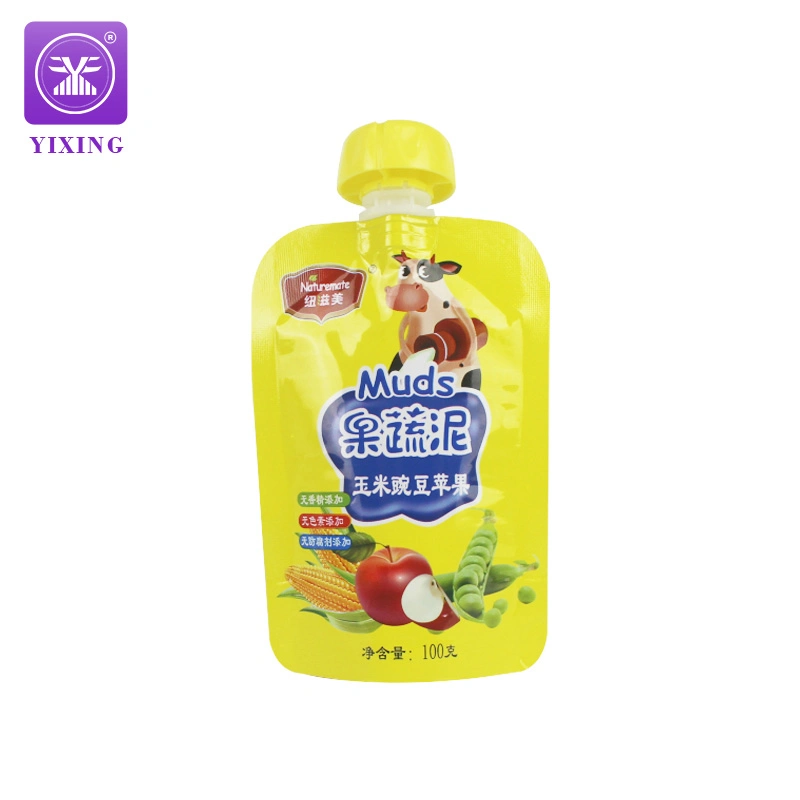 Reusable Fruit Shape Liquid Stand up Pouch Refillable Squeeze for Storage Yogurt Fruit Puree Baby Food Juice Pouch with Spout