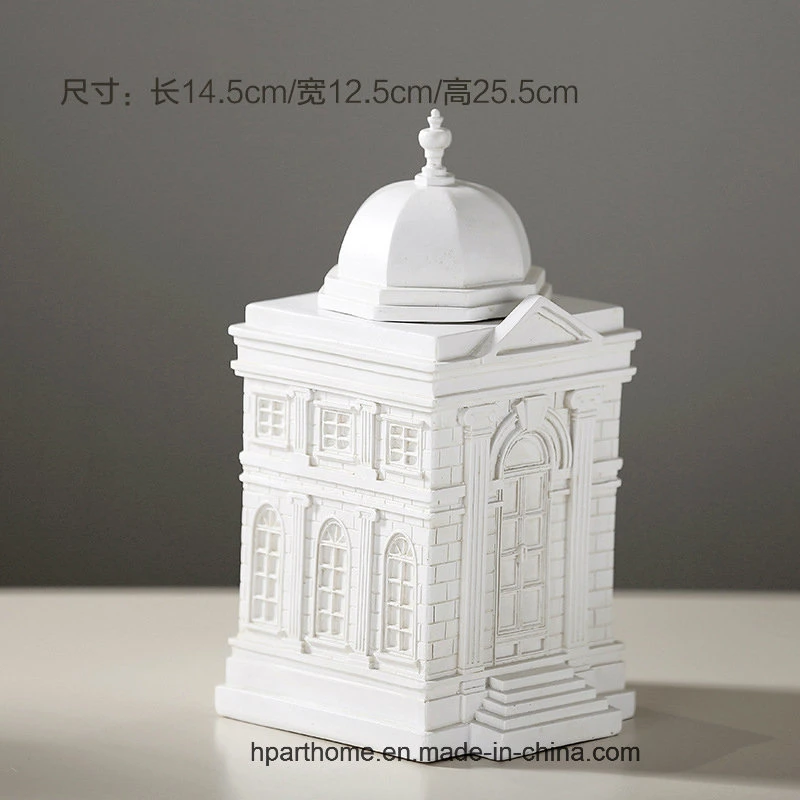 Hot Selling New and Fancy White House Resin Money Box