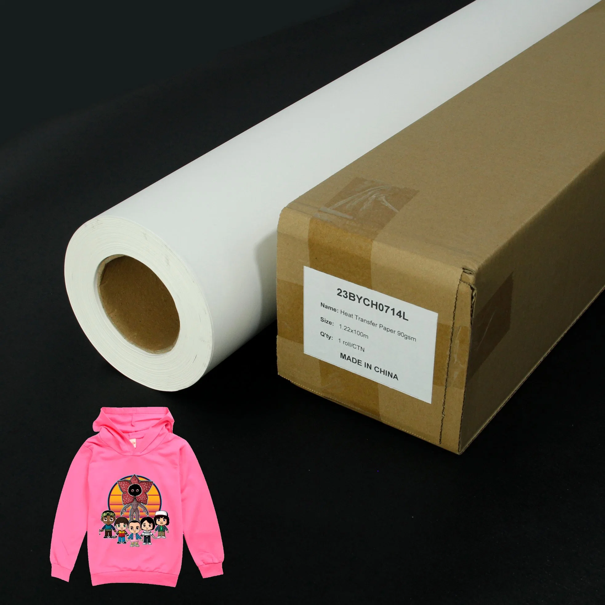 Rouleau de papier transfert thermique pour impression numérique à faible grammage Fast Sec 90 g 100 g 36 pouces 100 M.