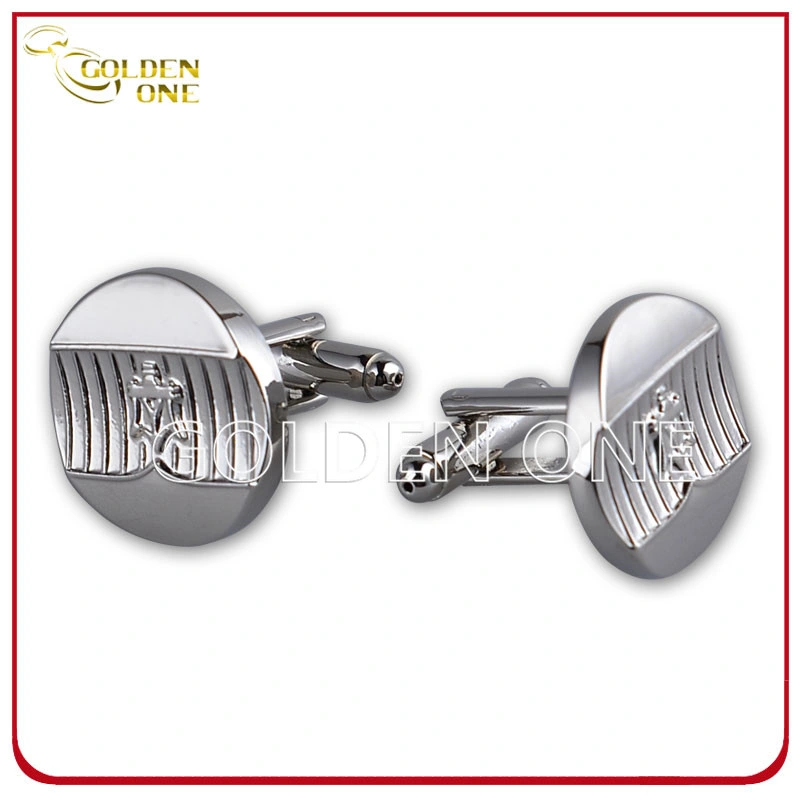 Factory Supply Personalized Metal Embossed Gold Plated Cufflink