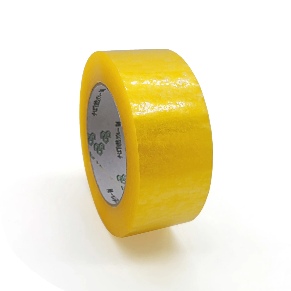 Logotipo personalizado de la Oficina de embalaje cinta adhesiva transparente de color amarillento claro OPP BOPP Cinta de embalaje de cartón el sellado