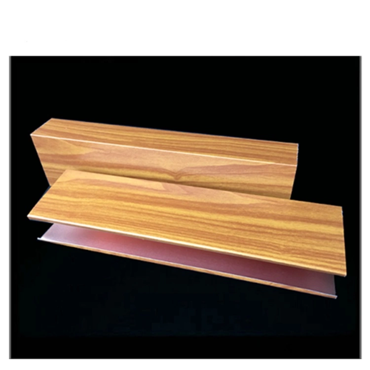 Wood Color Aluminium Panels Alloy Baffle Ceiling U Shape Linear Tube Metal Ceilings