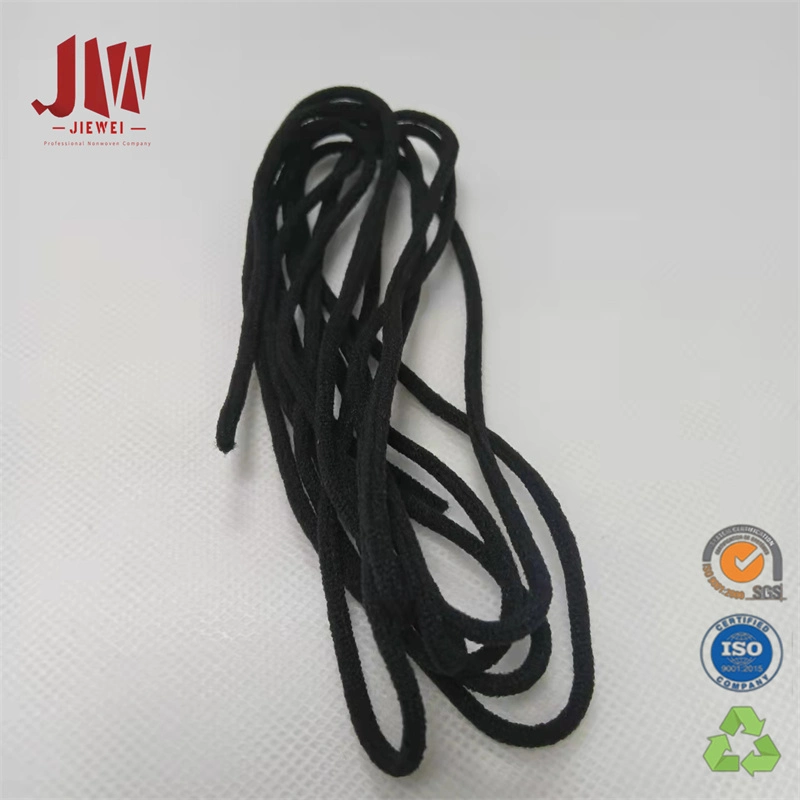 China Factory Hochwertige Nylon weiß / schwarz 3mm Runde elastische Ohrbügel