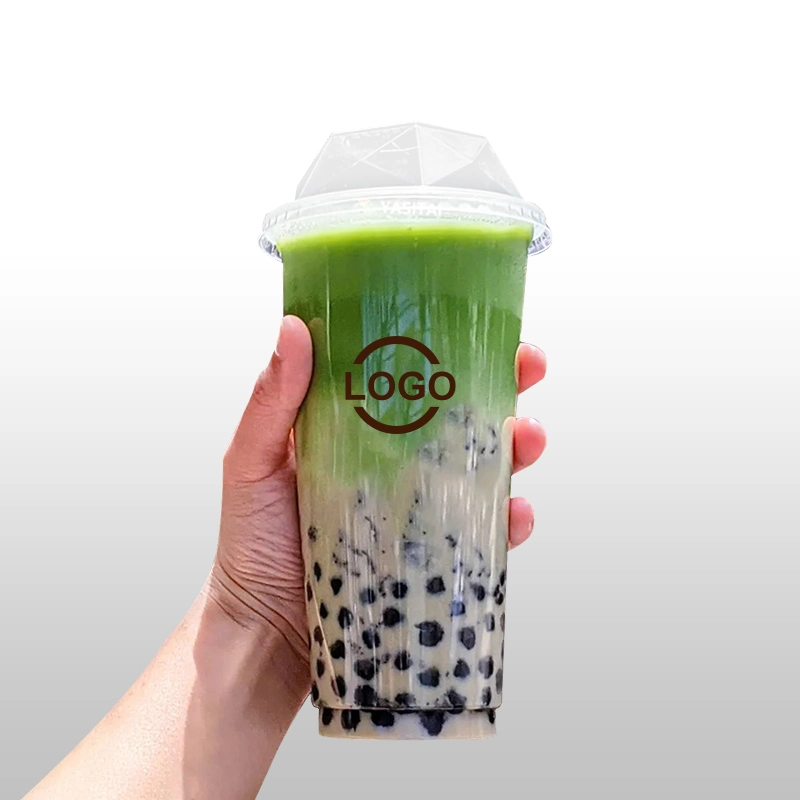 Summer Customize Logo Disposable Cup Plastic Milktea Ice Cream Boba Tea Salad Cups 300 500 700ml