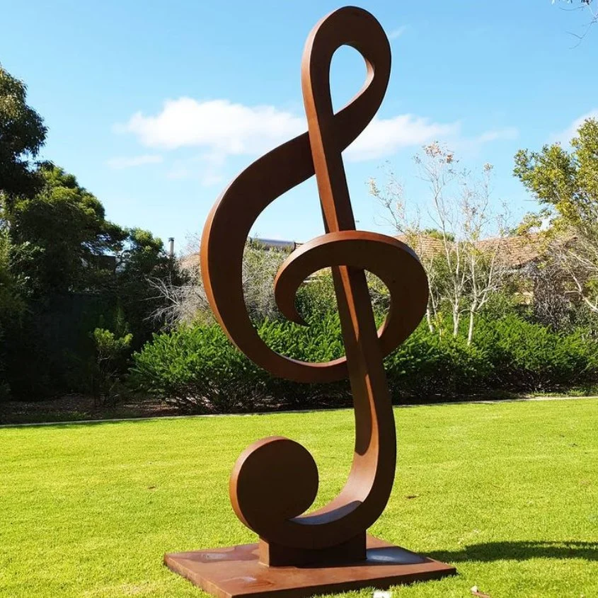 Corten Steel Sculpture de jardin en métal moderne Musique Artisanat Art