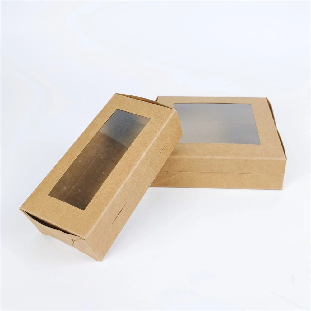 Spot Gift Packing Box Paper Daily Packing Box PVC Windowed White Black Kraft Paper Box