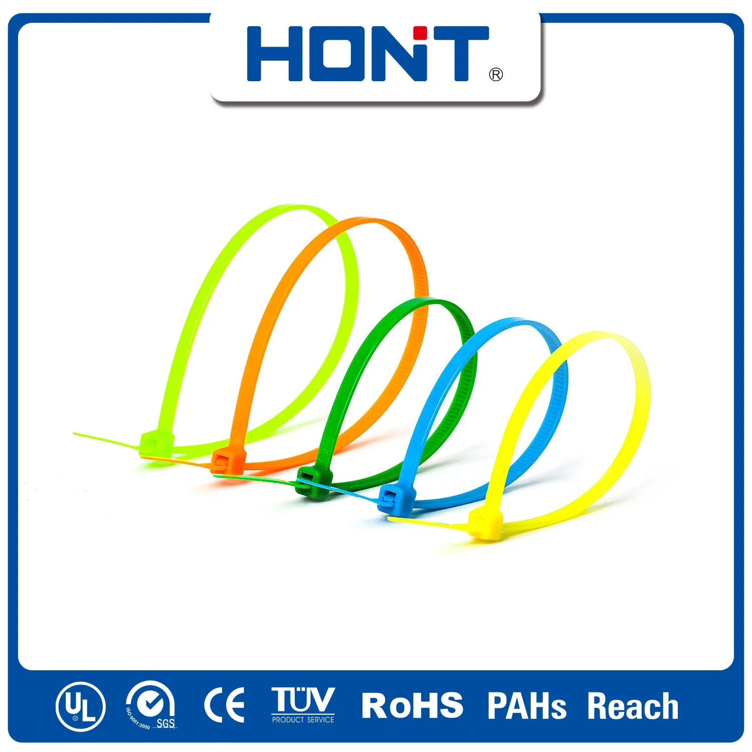 SGS aprobado Hont + bolsa de plástico adhesivo exportar/bandeja de cartón Accesorios de cable de amarre de nylon