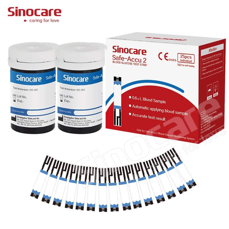 Sinocare Diabetic Test Strips Hot Sale Blood Sugar Home Use Monitor Meters Monitors Test Strips Glucose Meter